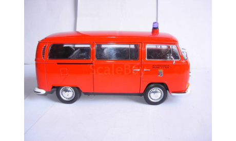 модель 1/24 пожарный микроавтобус VOLKSWAGEN T2 1967 Welly металл 1:24 VW, масштабная модель, scale24