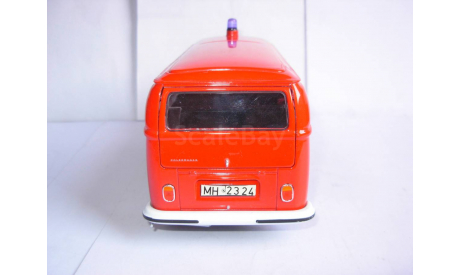 модель 1/24 пожарный микроавтобус VOLKSWAGEN T2 1967 Welly металл 1:24 VW, масштабная модель, scale24