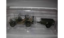 модель 1/43 джип Willys Jeep + trailer с прицепом Hachette металл 1:43, масштабная модель, scale43