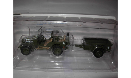 модель 1/43 джип Willys Jeep + trailer с прицепом Hachette металл 1:43, масштабная модель, scale43