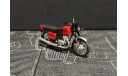 Иж ’Планета 5’ мотоцикл - поздний красный/хром крылья - 1/43, масштабная модель мотоцикла, Юный коллекционер ( +доработка), 1:43