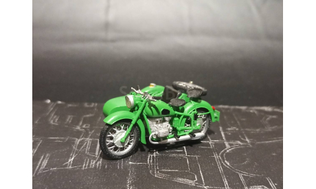 К-650 мотоцикл - зеленый - 1/43, масштабная модель мотоцикла, Днепр, Юный коллекционер, 1:43