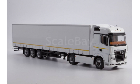 ﻿ КАМАЗ-54901 седельный тягач + НЕФАЗ-93341 полуприцеп с тентом - белый 1:43, масштабная модель, Start Scale Models (SSM), scale43