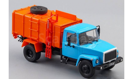 ГАЗ-3307 КО-413 мусоровоз - синий/оранжевый - №54 БЕЗ ЖУРНАЛА 1:43, масштабная модель, Автолегенды СССР журнал от DeAgostini, scale43