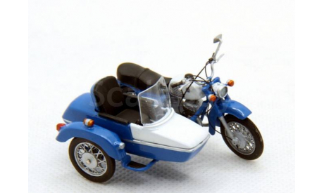 ИЖ Планета-3 с люлькой - белый/синий 1/43, масштабная модель мотоцикла, Моделстрой, scale43