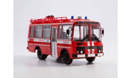 ПАЗ-3205 - Аг-12 - автобус пожарный - №2 с журналом 1:43, масштабная модель, MODIMIO, 1/43