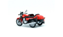 Ява-638 jawa с коляской Велорекс-562 - красный 1/43, масштабная модель мотоцикла, Моделстрой, 1:43