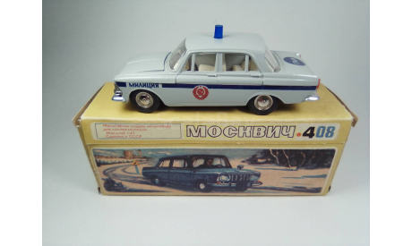 Москвич-408 серая милиция ГАИ начала 90х, модель в масштабе 1:43, масштабная модель, Агат/Моссар/Тантал, 1/43