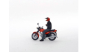 Ява-350-638 мотоцикл (красный) с фигуркой 1/43, масштабная модель мотоцикла, Modelstroy, scale43, Jawa