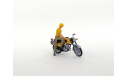 Планета-Спорт мотоцикл (жёлтый) с фигуркой 1/43, масштабная модель мотоцикла, Modelstroy, scale43, Иж