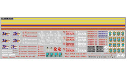 DKM0268 Набор декалей Пожарные автомобили надписи, эмблемы, приборные панели, вариант 3, Торжок (200x70 мм)