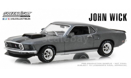 FORD Mustang BOSS 429 1969 (из к/ф ’Джон Уик’), масштабная модель, Greenlight Collectibles, scale43