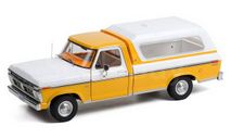 FORD F-100 Pick-Up Deluxe Box Cover 1976 Yellow with White, масштабная модель, Greenlight Collectibles, scale18