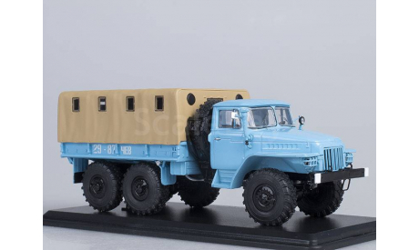 Урал-375Д бортовой с тентом (голубой), масштабная модель, Start Scale Models (SSM), scale43