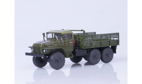 Урал-375 (тентованная кабина) бортовой, хаки, масштабная модель, Автоистория (АИСТ), scale43