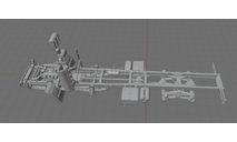 Транскит. рама КамАЗ-63501-52  база 3340/1330 с двс, сборная модель автомобиля, kkav-kits, 1:43, 1/43