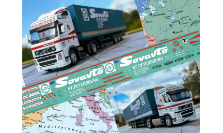87 002 Декаль Совтрансавто Санкт-Петербург Volvo FH тент 1/87 H0, фототравление, декали, краски, материалы, KOLTModels, scale87