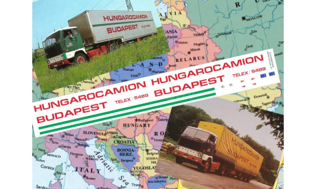 87018 Декаль Hungarocamion (тентованный, рефрижератор или фургон) 1/87 H0, фототравление, декали, краски, материалы, KOLTModels, scale87