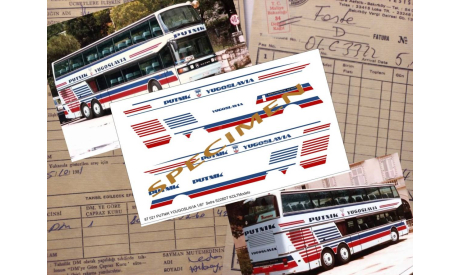 87021 Декаль Putnik Yugoslavia Setra S228DT 1/87 H0, фототравление, декали, краски, материалы, KOLTModels, scale87