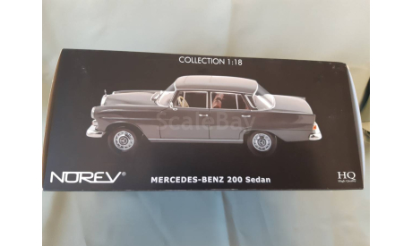 Mercedes-Benz 200 Sedan Black NOREV 1-18, масштабная модель, 1:18, 1/18