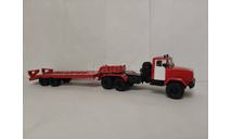 КРАЗ 6446 с п/п ЧМЗАП-5523 пожарный тягач, масштабная модель, scale43