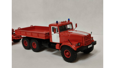 КРАЗ 255 с п/п ЧМЗАП-5523 пожарный тягач, масштабная модель, scale43