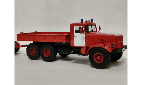 КРАЗ 255 с п/п ЧМЗАП-5523 пожарный тягач, масштабная модель, scale43