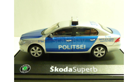 Skoda Superb II Politsei Estonia, масштабная модель, scale43, Škoda