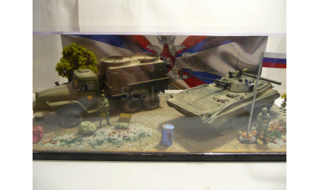 Диарама Блок пост №1, масштабная модель, УРАЛ, scale43
