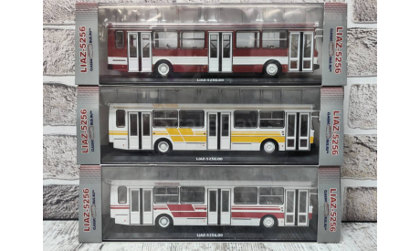 Автобус Лиаз-5256.00 вишнёвый (Liaz 5256), масштабная модель, Classicbus, scale43