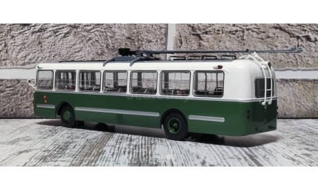С 1 Рубля!!! Троллейбус ЗиУ-5 зелёный маршрут 1 бортовой 52 ClassicBus КлассикБас, масштабная модель, scale43