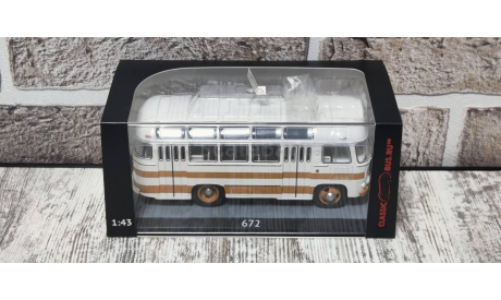 Автобус ПАЗ-672 полосатый охра ClassicBus КБ КлассикБас, масштабная модель, scale43