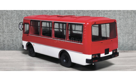 С 1 рубля! Автобус ПАЗ-3205 красный, масштабная модель, MODIMIO, scale43