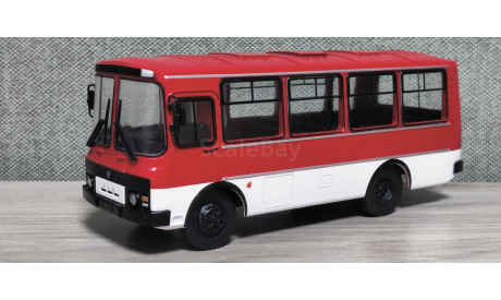 С 1 рубля! Автобус ПАЗ-3205 красный, масштабная модель, MODIMIO, scale43