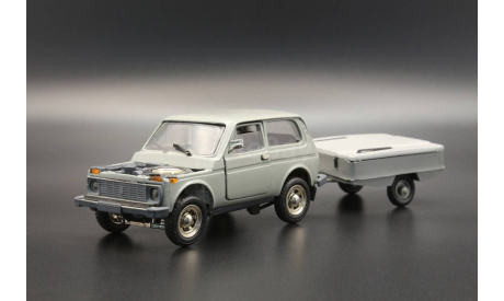 ВАЗ 2121 Нива с прицепом Скиф п/н, масштабная модель, Агат/Моссар/Тантал, scale43