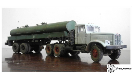 Битумовоз Д-351 + КрАЗ-258, мастерская UMI, следы эксплуатации!, масштабная модель, 1:43, 1/43