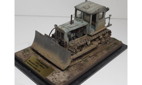 Т-74 бульдозер, следы эксплуатации, мастерская Modelstroy, масштабная модель трактора, scale43