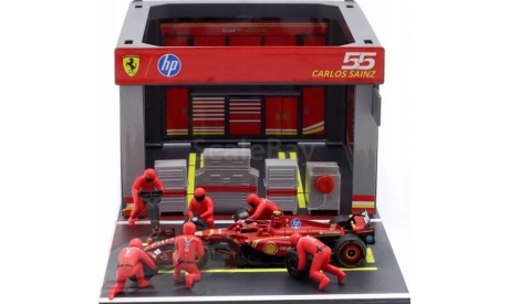 Bburago 1:43 Ferrari SF-24 Pit Stop 2024 Sainz F1, масштабная модель, scale43