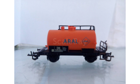 Цистерна ТТ Aral оранжевая, железнодорожная модель, scale120