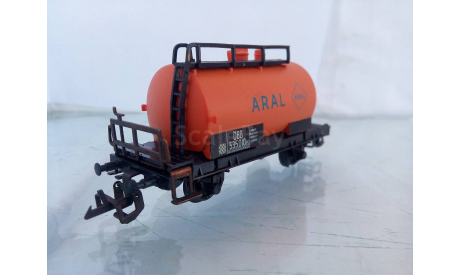 Цистерна ТТ Aral оранжевая, железнодорожная модель, scale120
