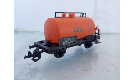 Цистерна ТТ Aral оранжевая, железнодорожная модель, scale120