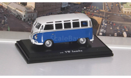 VOLKSWAGEN Samba Bus, бело-синий    Cararama (Hongwell), масштабная модель, scale43