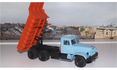 КрАЗ 222Б (68г)  голубой/оранжевый НАП, масштабная модель, 1:43, 1/43, Наш Автопром