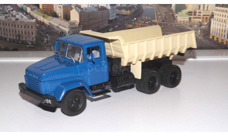 КрАЗ 6510 (1985-94г.)синий  бежевый НАП, масштабная модель, 1:43, 1/43, Наш Автопром