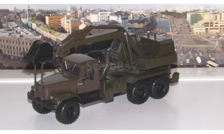 КрАЗ-255Б1 ЭОВ-4421 Экскаватор, хаки     НАП, масштабная модель, scale43