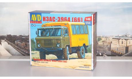 Сборная модель Вахтовый автобус НЗАС-3964 (66)    AVD Models KIT, масштабная модель, scale43, ГАЗ