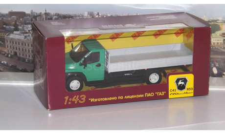ГАЗон C41R33 бортовой, зеленый / серый   НАП, масштабная модель, scale43, Наш Автопром