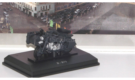 BMW R75 motorcycle with sidecar, matte dark grey   Cararama (Hongwell), масштабная модель, scale43