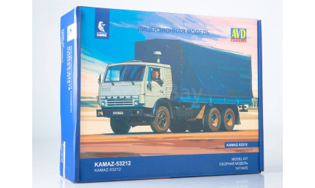 Сборная модель КАМАЗ-53212 бортовой с тентом  AVD Models KIT, масштабная модель, scale43