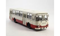 ЛИАЗ-677М (бело-красный) СОВА, масштабная модель, scale43, Советский Автобус